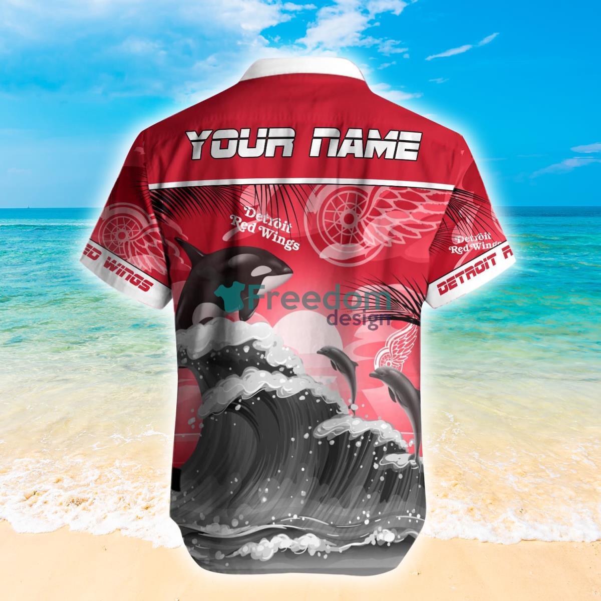 Detroit Red Wings NHL Hot Design Custom Name Hawaiian Shirt For Fans Product Photo 2