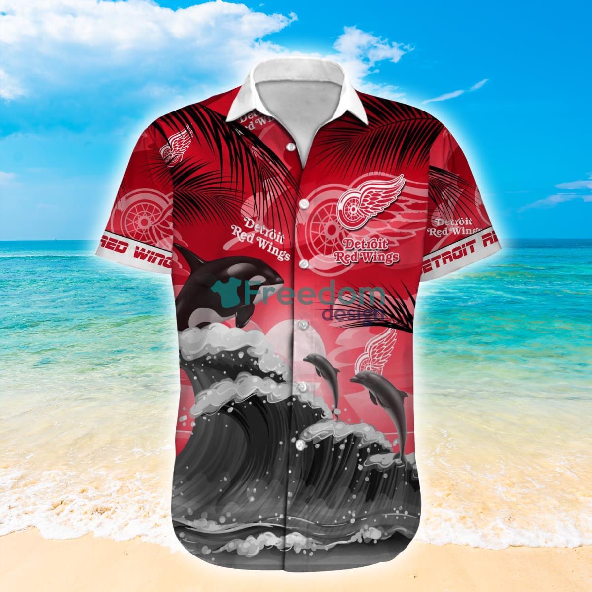 Detroit Red Wings NHL Hot Design Custom Name Hawaiian Shirt For Fans Product Photo 3 Detroit Red Wings NHL Hot Design Custom Name Hawaiian Shirt For Fans Product Photo 3