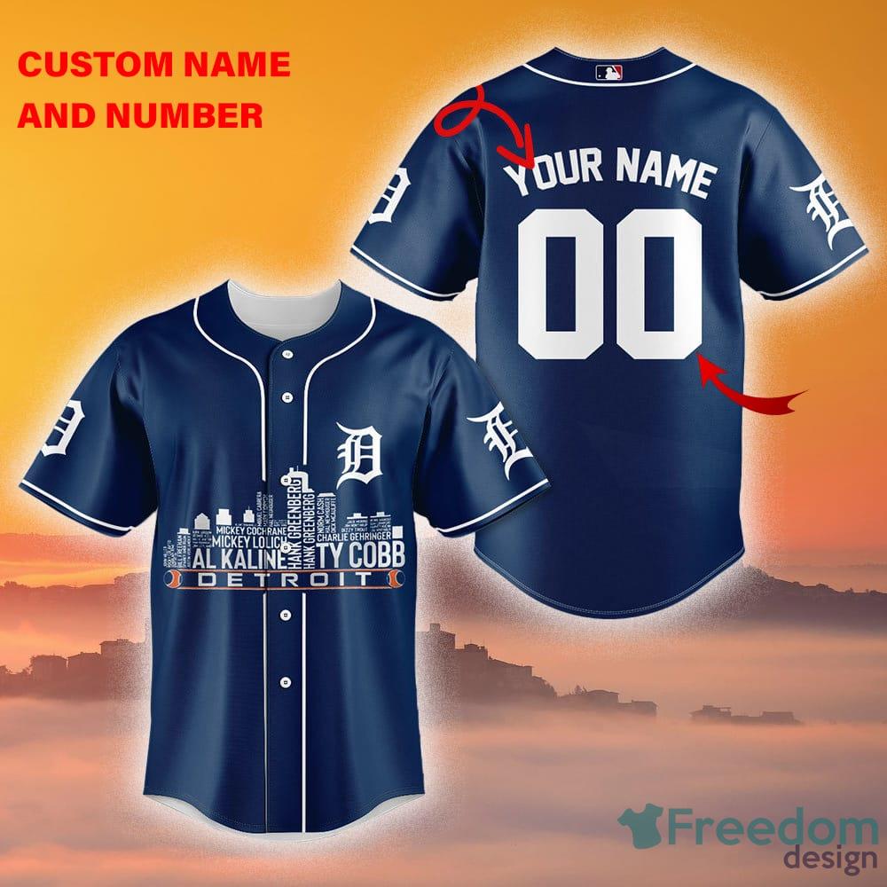Detroit Tigers Custom Name & Number Baseball Shirt Best Gift For