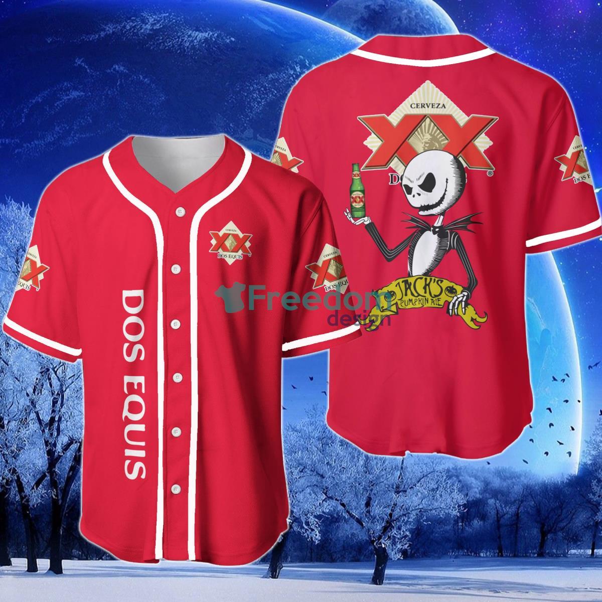 Dos Equis Halloween Jack Skellington Nightmare Baseball Jersey Product Photo 1