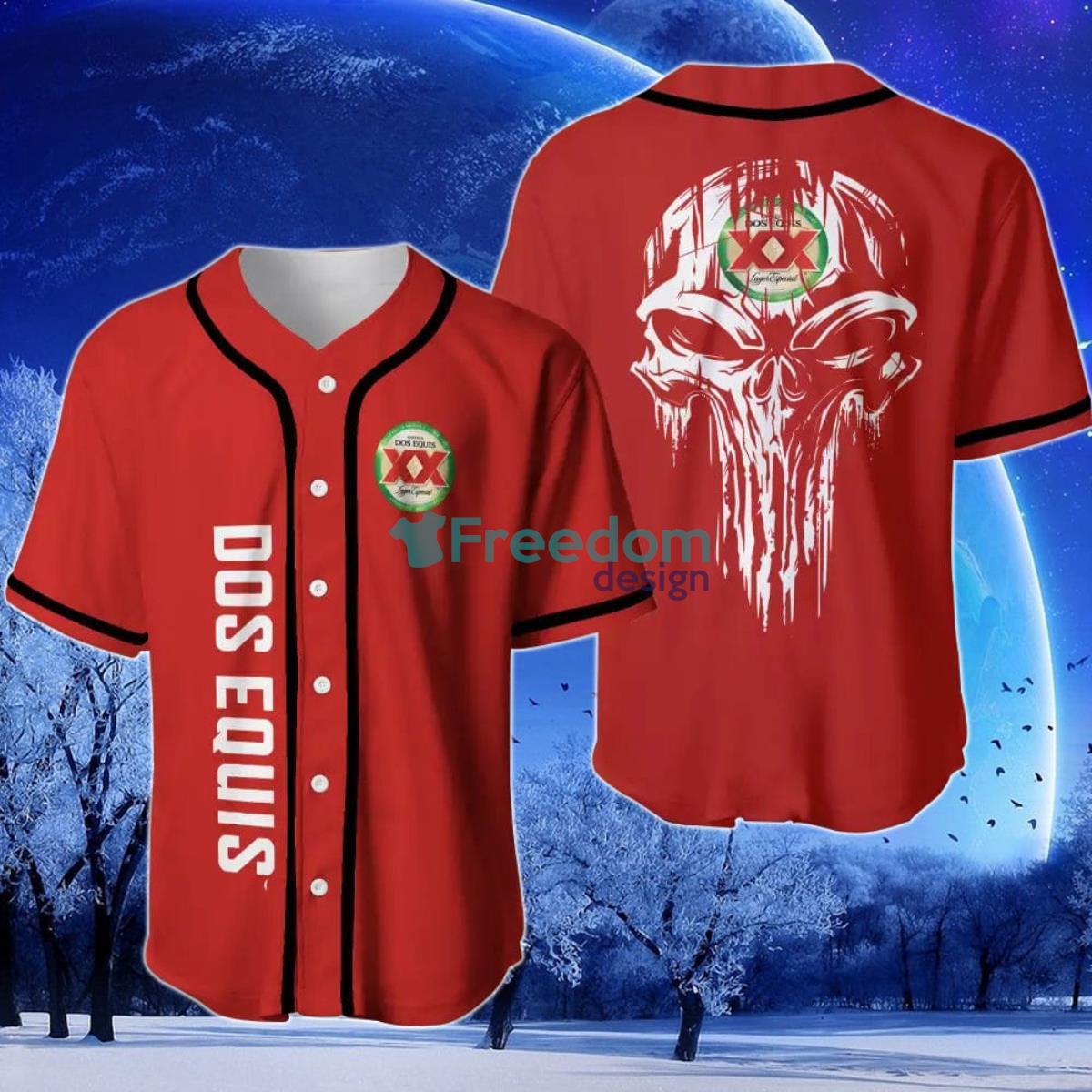 Dos Equis Skull Baseball Jersey Product Photo 1