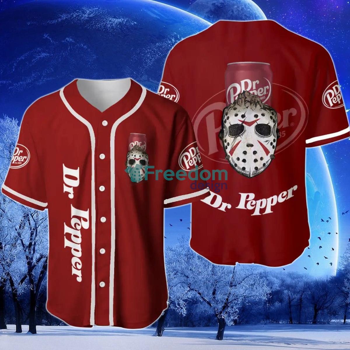 Dr Pepper Horror Halloween Baseball Jersey Product Photo 1