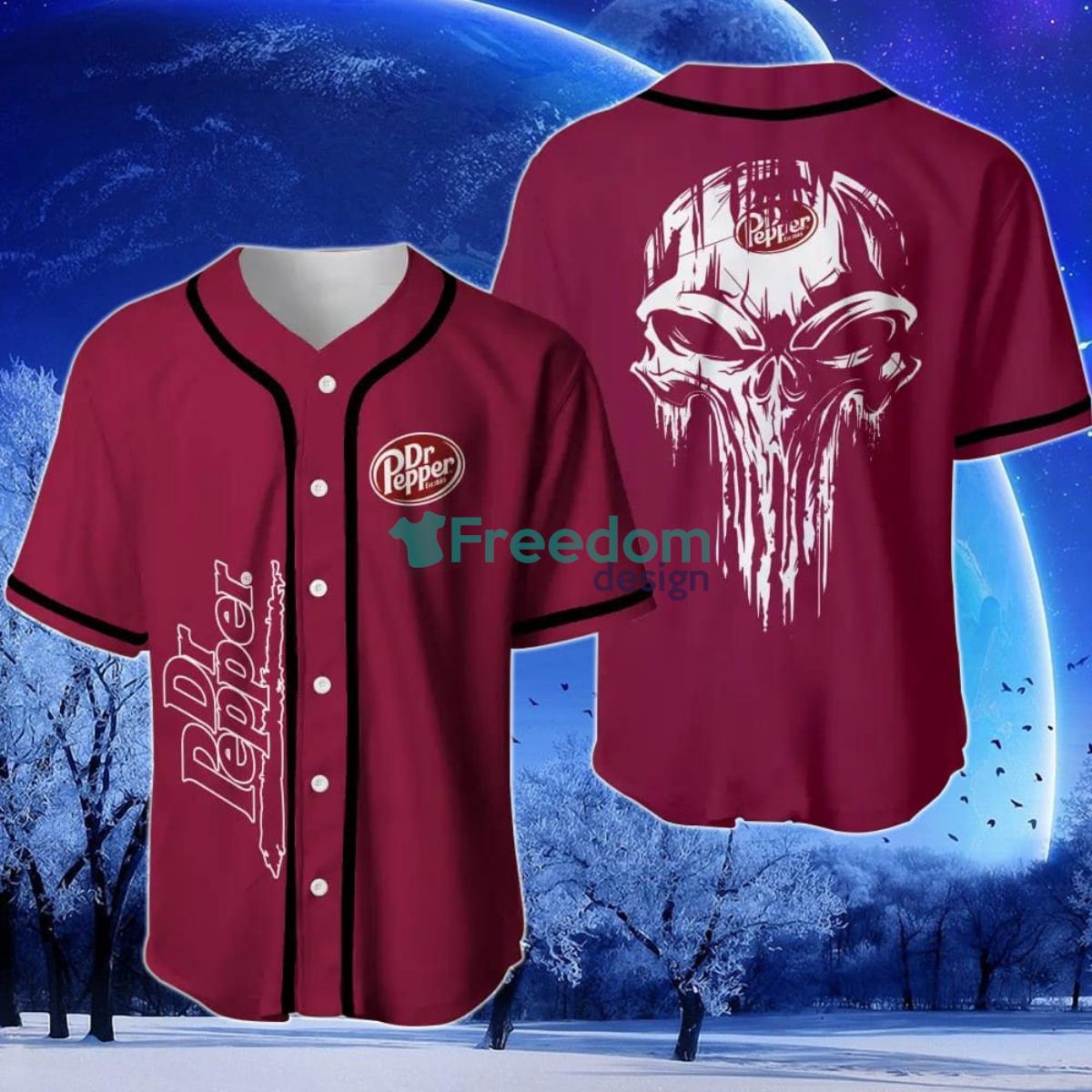 Dr Pepper Skull Baseball Jersey Product Photo 1