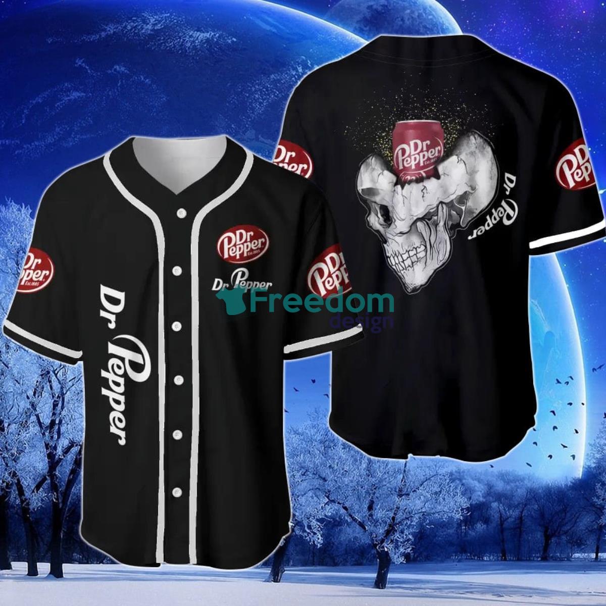 Dr Pepper Skull Halloween Baseball Jersey Product Photo 1