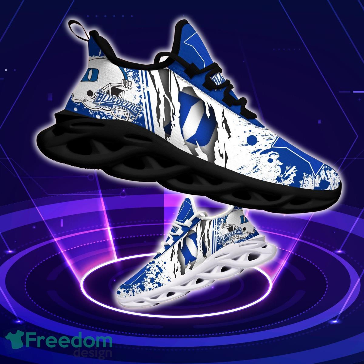 Duke Blue Devils Logo Torn And Splatter Background Max Soul Shoes Best Sneakers For Fans Product Photo 1