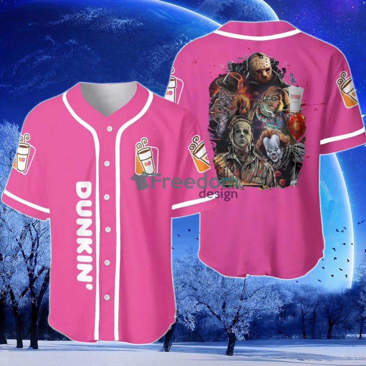 Dunkin Donuts Halloween Horror Character Baseball Jersey Product Photo 1