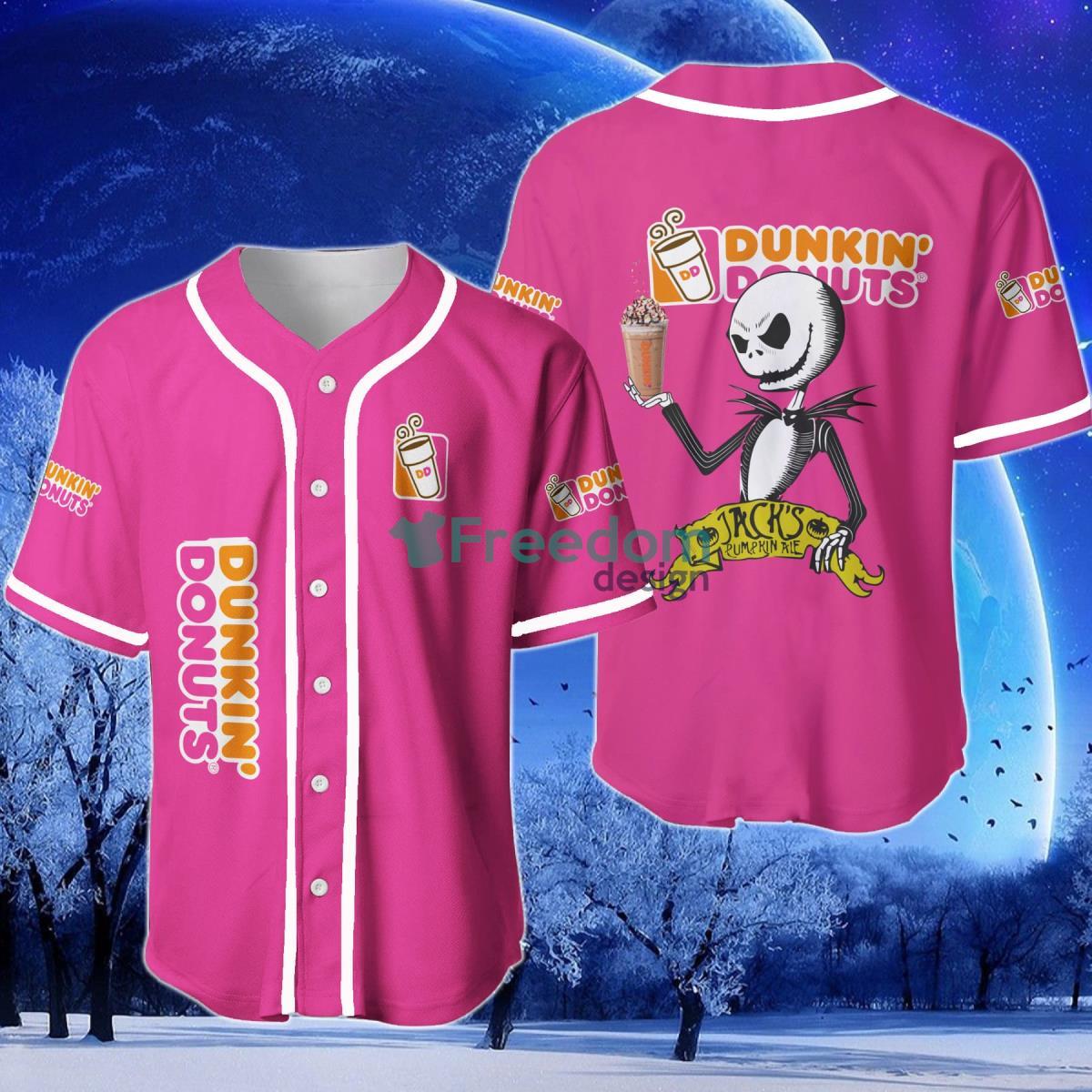 Dunkin Donuts Halloween Jack Skellington Nightmare Baseball Jersey Product Photo 1