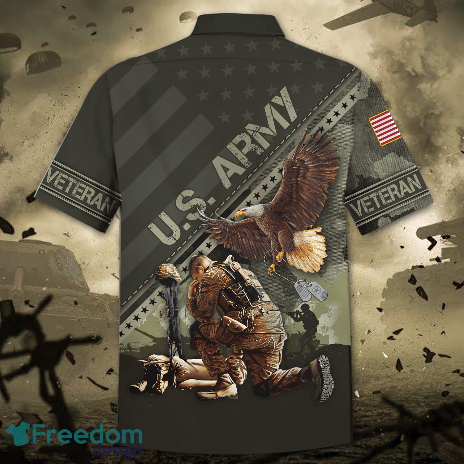 Solider Eagle Lightning 3D Hawaiian Shirt And Short Set Men Women