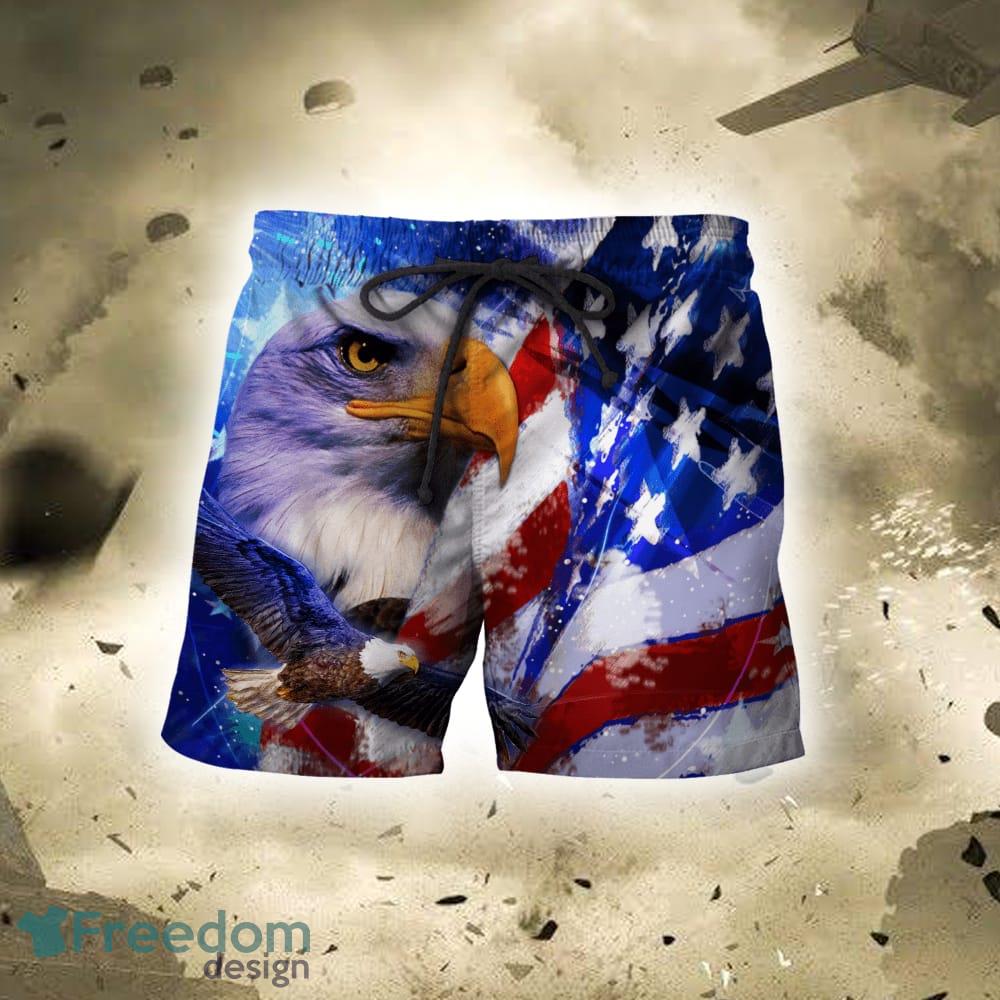 US Army Veteran Eagle Hawaiian Shirt And Short Set Men Women - Freedomdesign