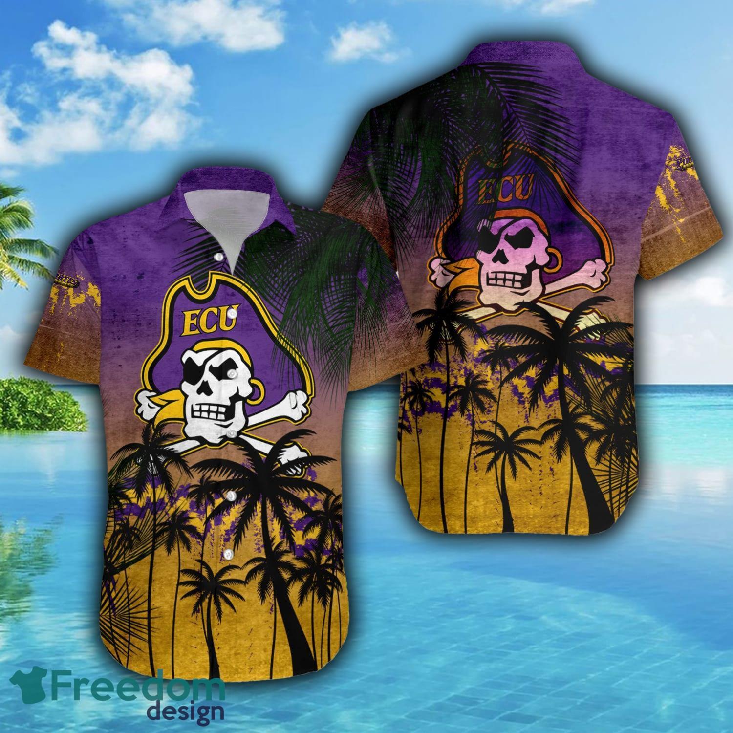 East Carolina Pirates NCAA Grunge Polynesian Tattoo Hawaiian Shirt Suumer  Gift For Men And Women