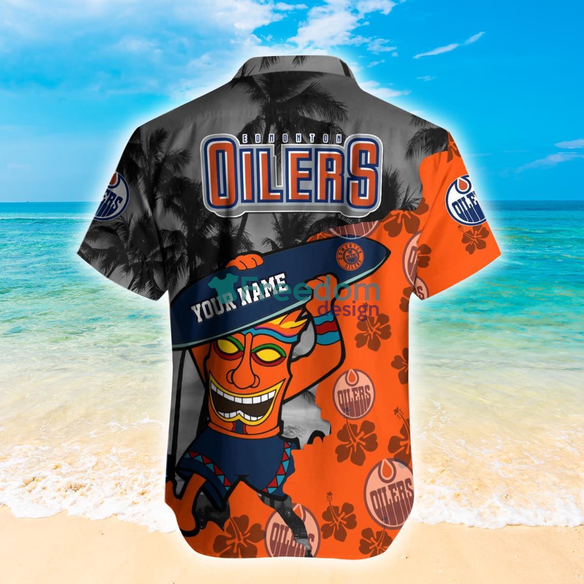 Edmonton Oilers NHL Custom Name Hawaiian Shirt Hot Design For Fans Product Photo 2