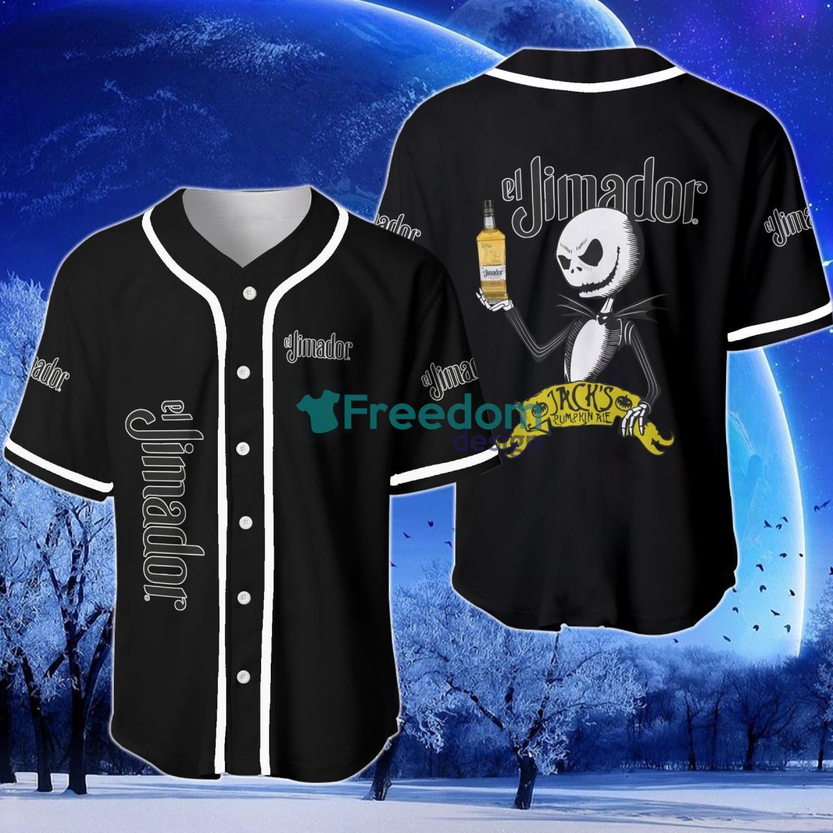 El Jimador Halloween Jack Skellington Nightmare Baseball Jersey Product Photo 1