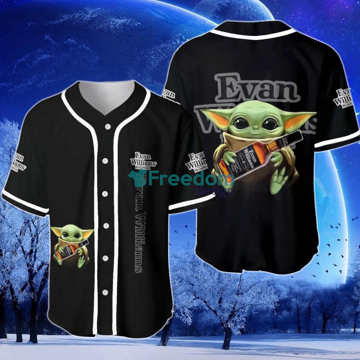 Evan Williams Baby Yoda Baseball Jersey Product Photo 1