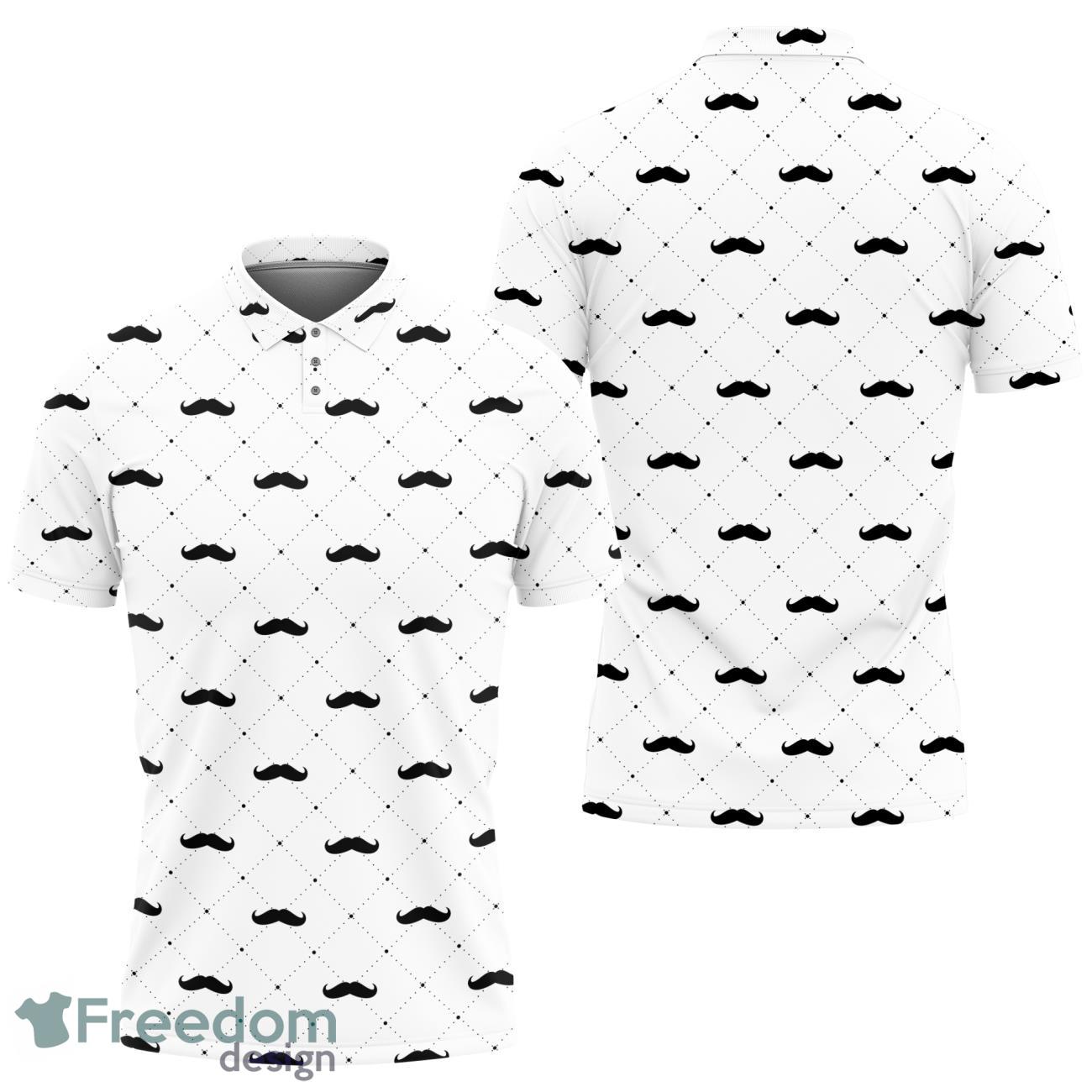 Fathers Day Black Mustache Dots Polo Shirt For Men Product Photo 1