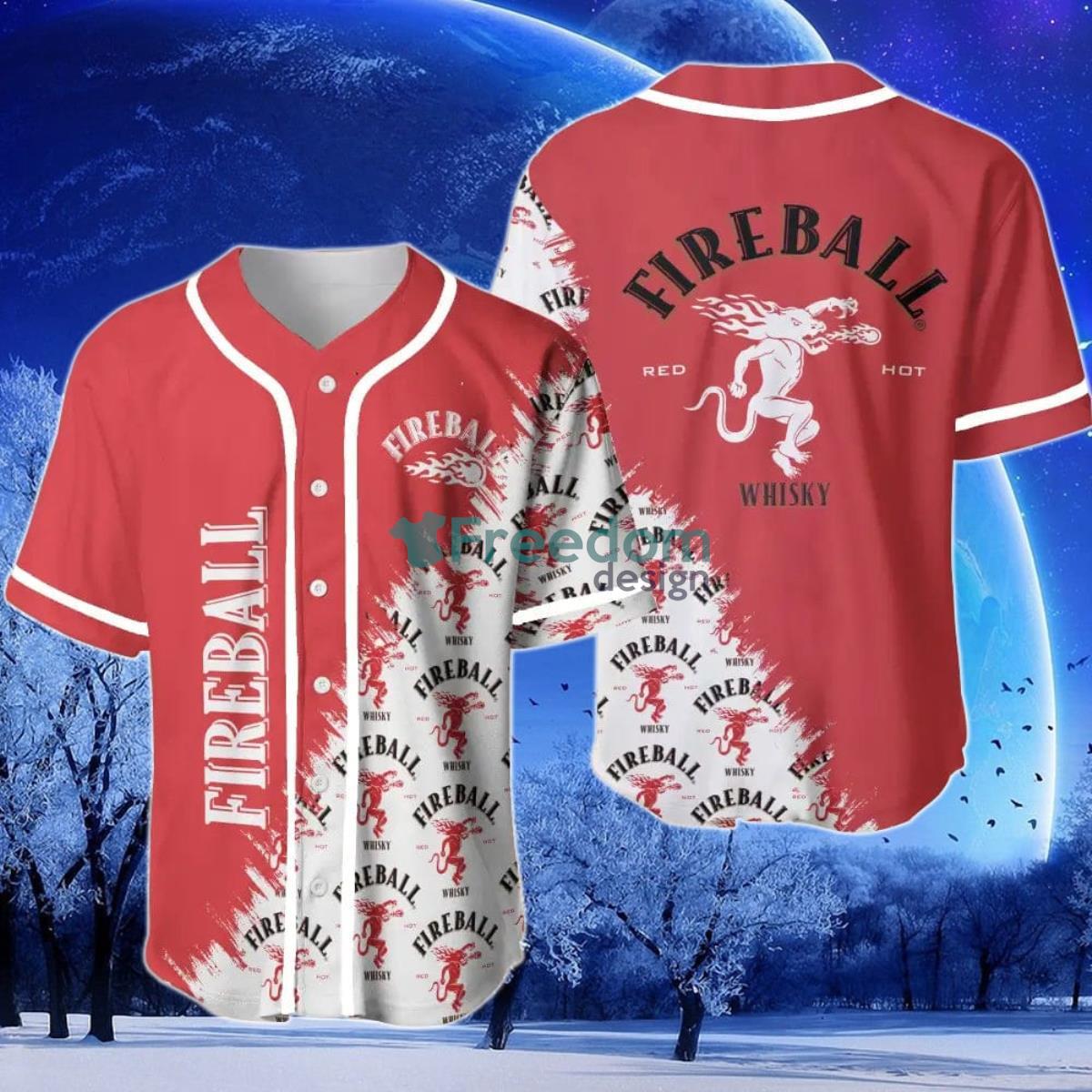 Fireball Whiskey Baseball Jersey Product Photo 1