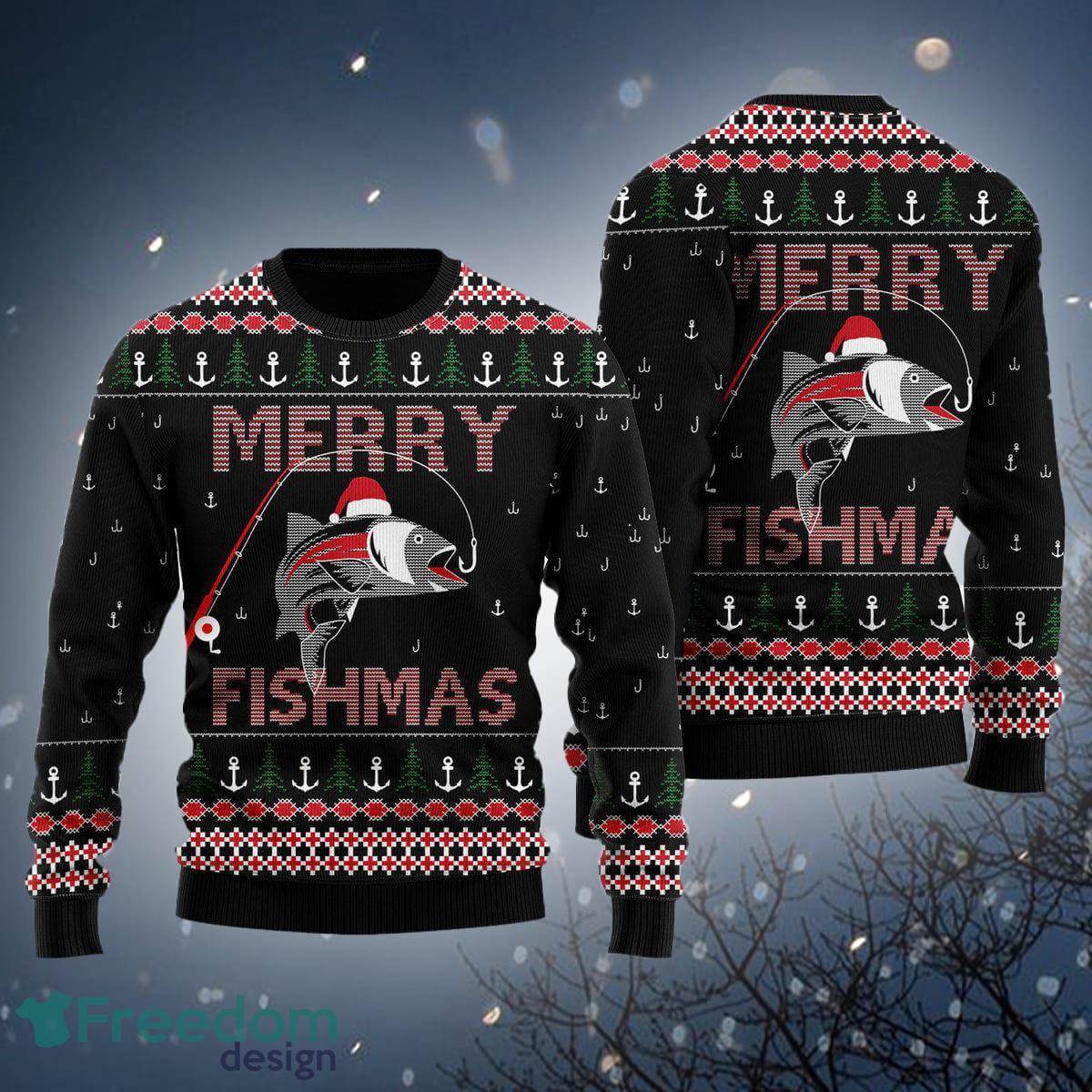 Fishing Lover Eerie 3D Ugly Christmas Sweater Gift For Men Women