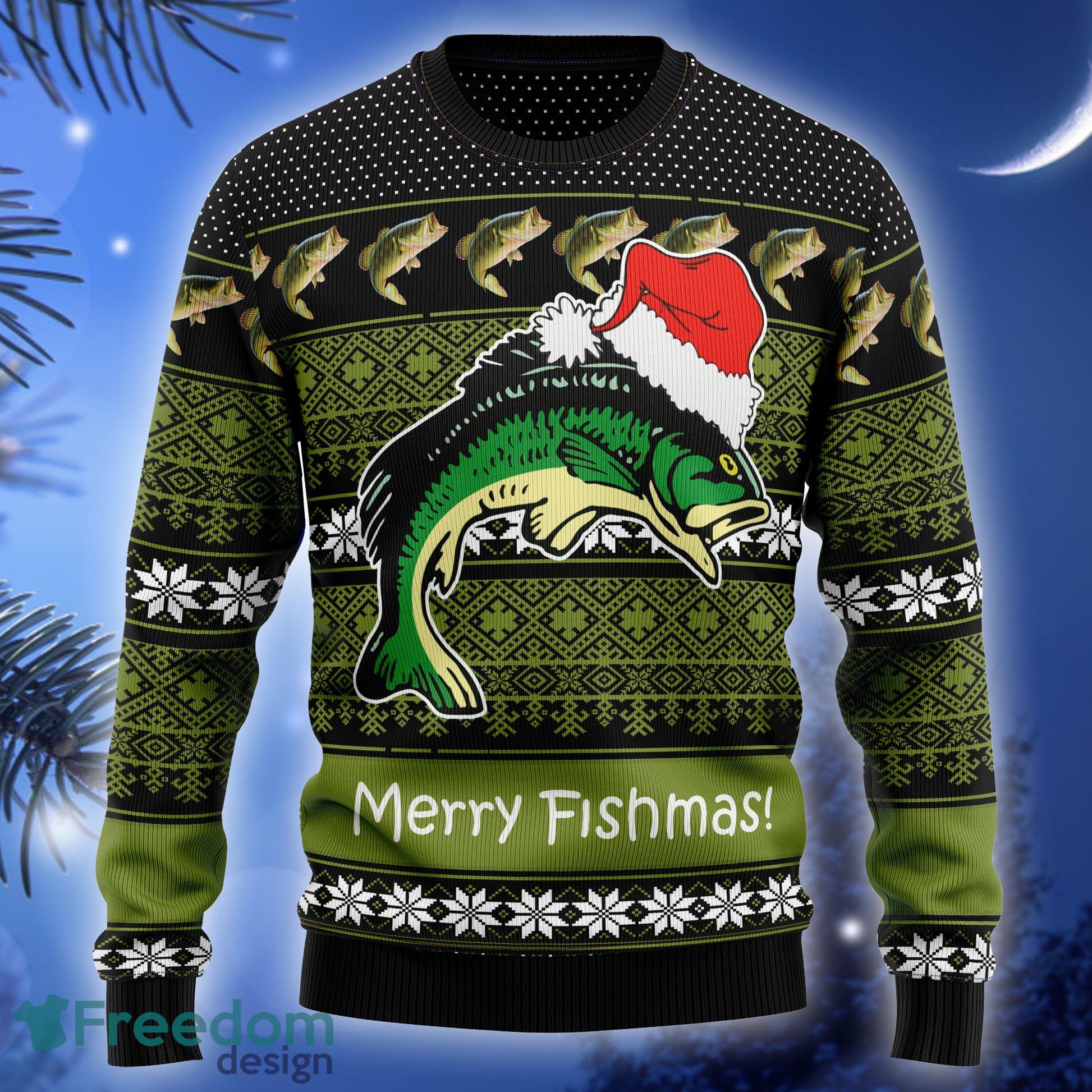 Fishing Merry Fishmas Ugly Christmas Sweater Thankgiving Gift Men Women -  Freedomdesign