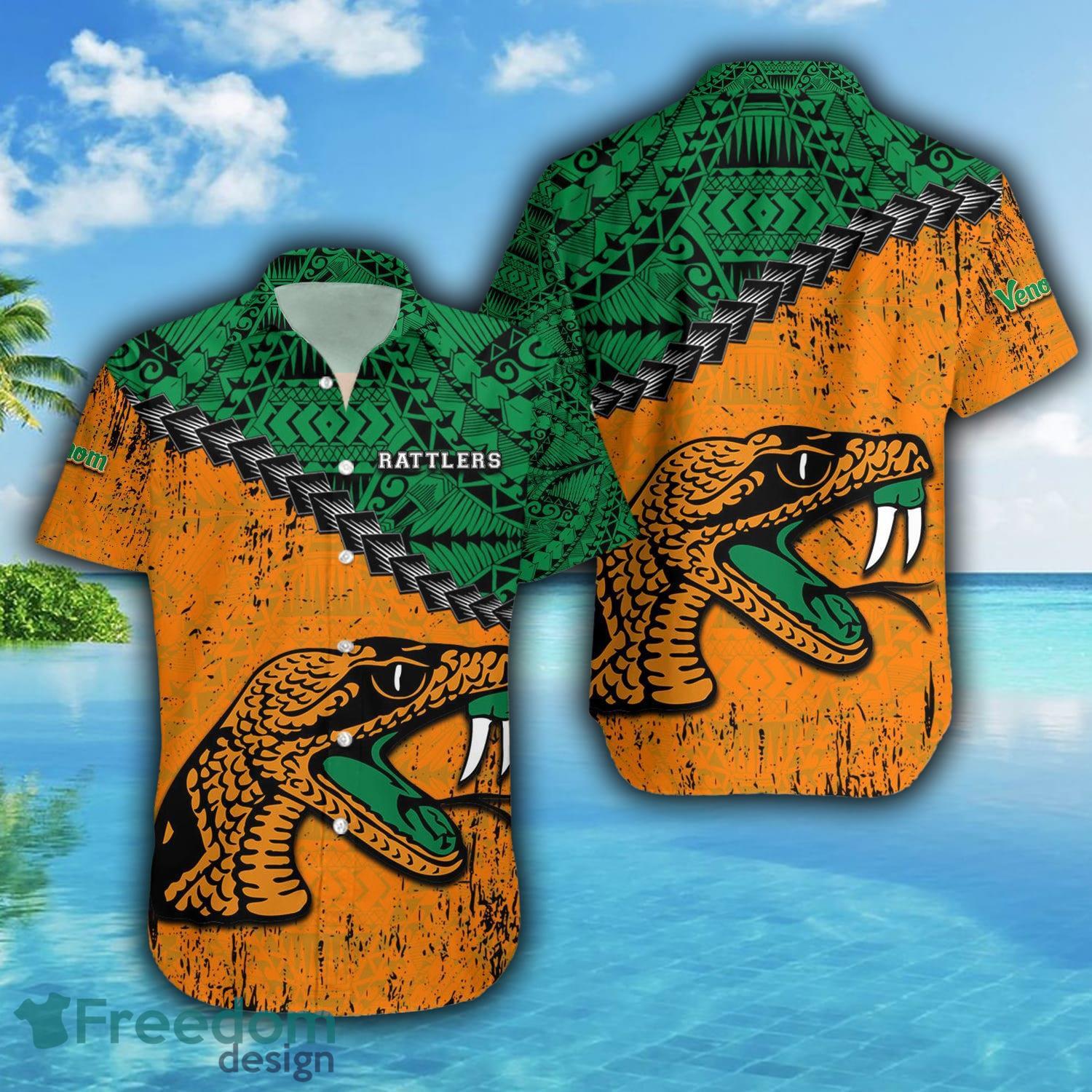 North Florida Ospreys 3D Hawaiian Shirt Grunge Polynesian