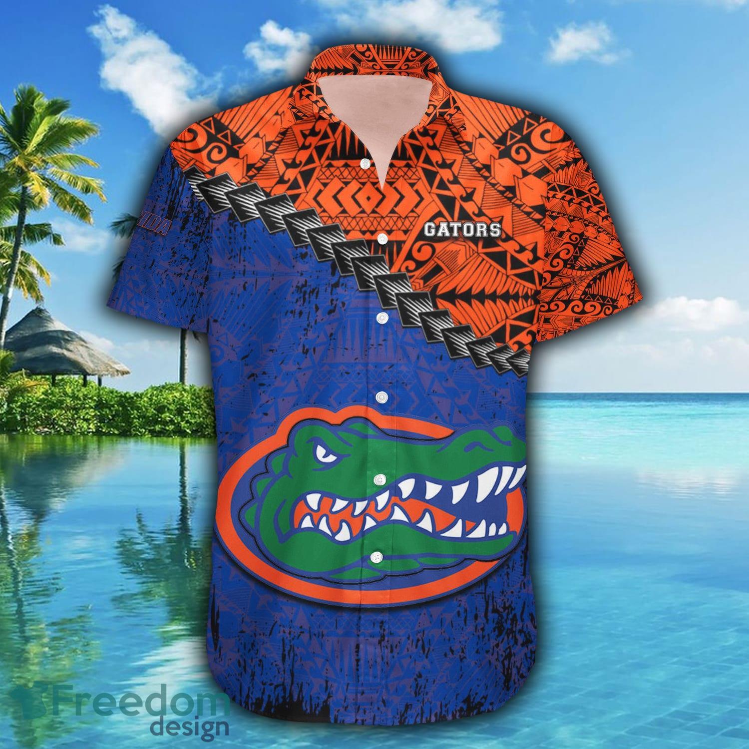 Florida Gators 3D Hawaiian Shirt Grunge Polynesian TattooNCAA Summer Beach For Fans Gift - Florida Gators Hawaii Shirt Grunge Polynesian Tattoo- NCAA_2