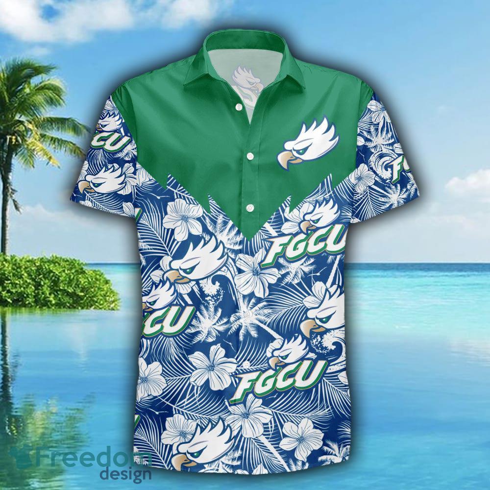 Florida Gulf Coast Eagles 3D Hawaiian Shirt Tropical Seamless NCAA Summer Beach For Fans Gift - Florida Gulf Coast Eagles Hawaii Shirt Tropical Seamless NCAA_2