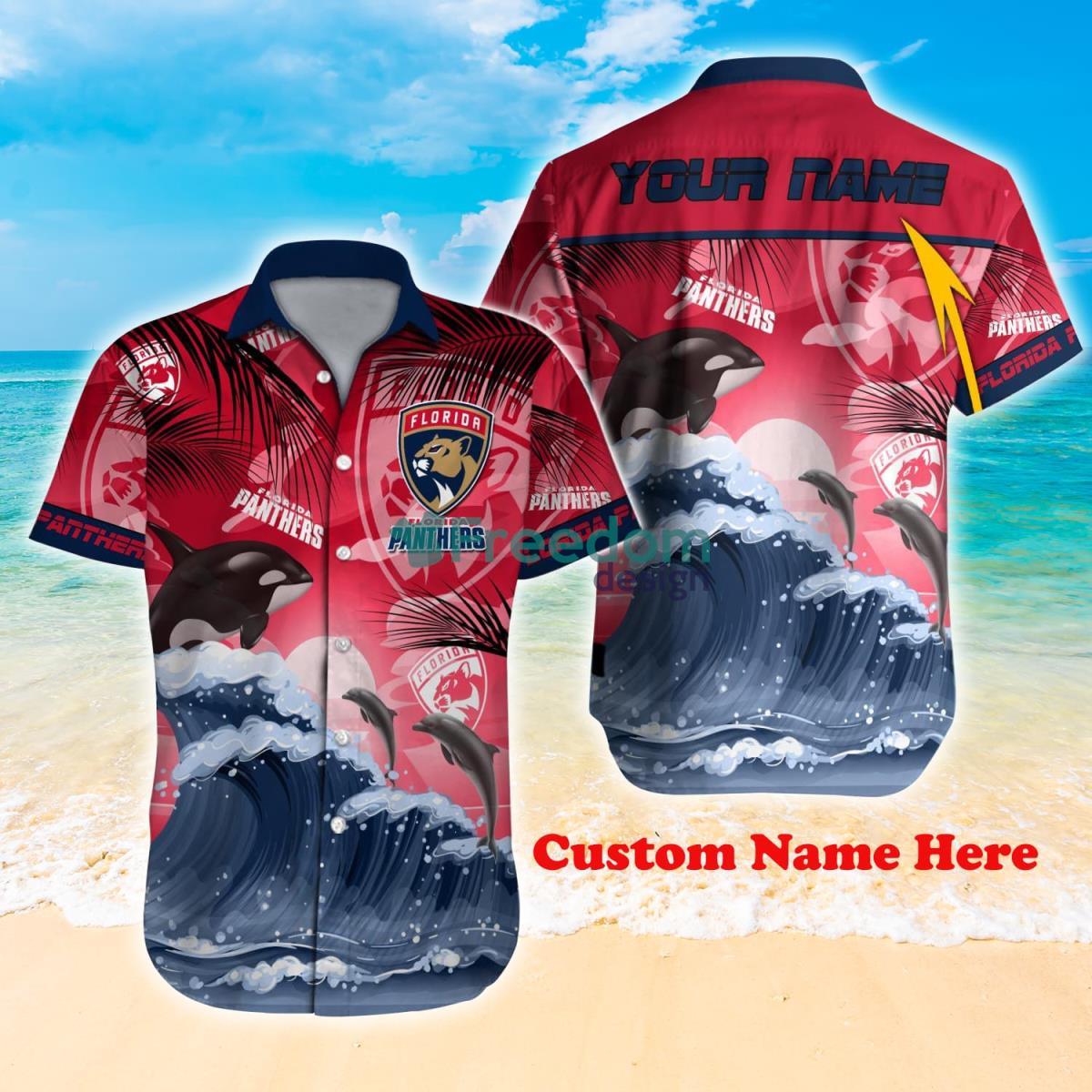 Florida Panthers NHL Hot Design Custom Name Hawaiian Shirt For Fans Product Photo 1