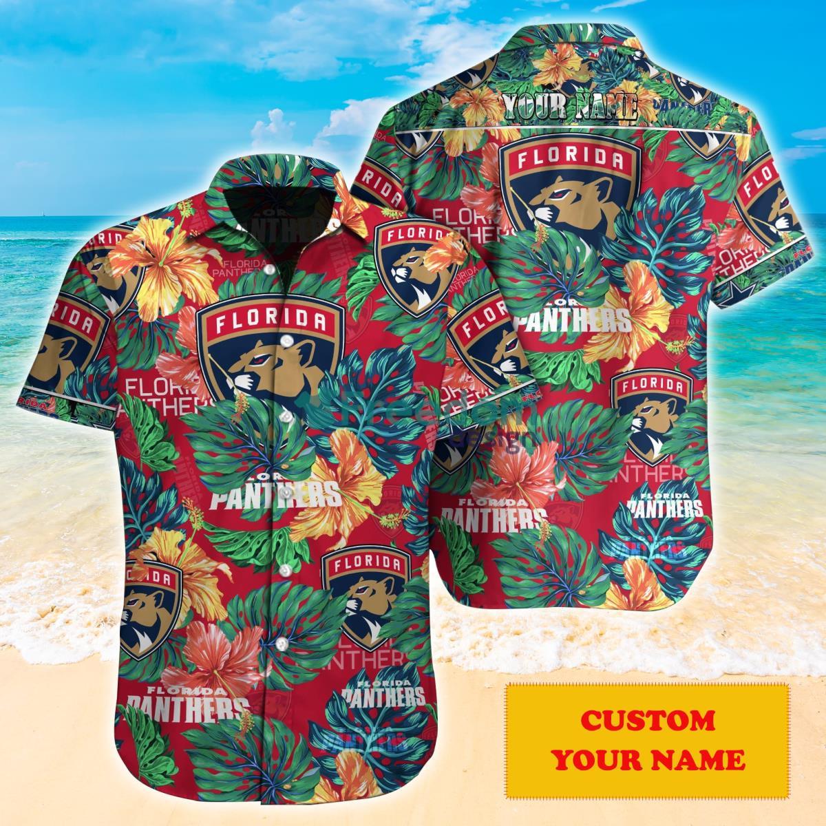 Florida Panthers NHL Custom Name Hawaiian Shirt Great Gift For Men Women  Fans - Freedomdesign