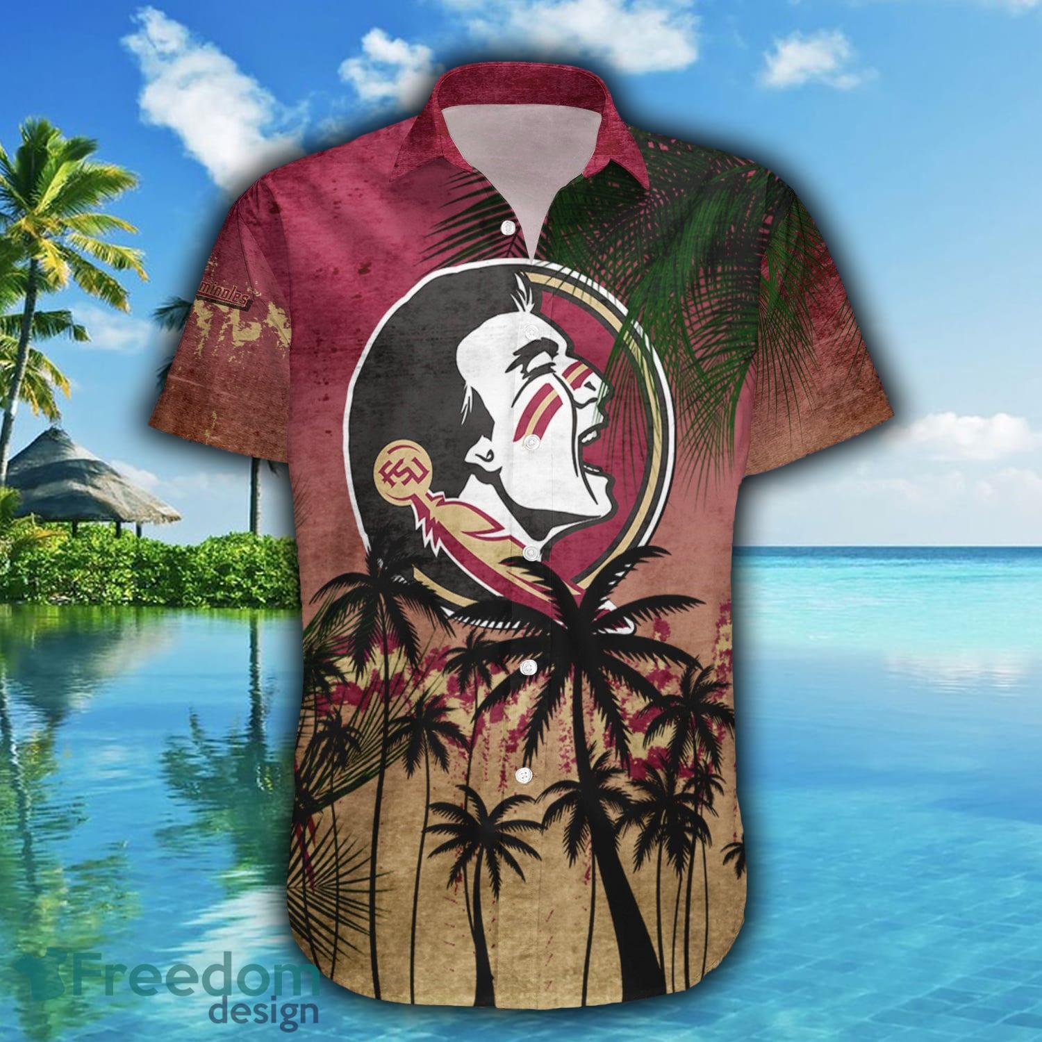 Florida State Seminoles 3D Hawaiian Shirt Coconut Tree Tropical Grunge NCAA Summer Beach For Fans Gift - Florida State Seminoles Hawaii Shirt Coconut Tree Tropical Grunge - NCAA_2