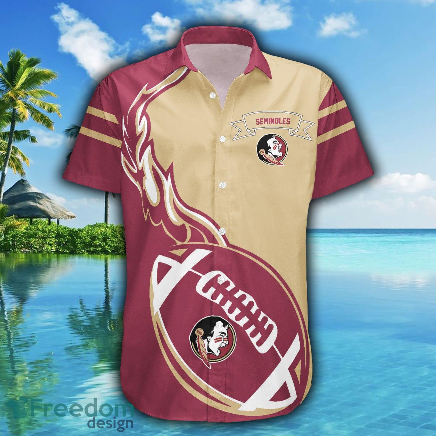 Florida State Seminoles 3D Hawaiian Shirt Flame Ball NCAA Summer Beach For Fans Gift - Florida State Seminoles Hawaii Shirt Flame Ball - NCAA_2