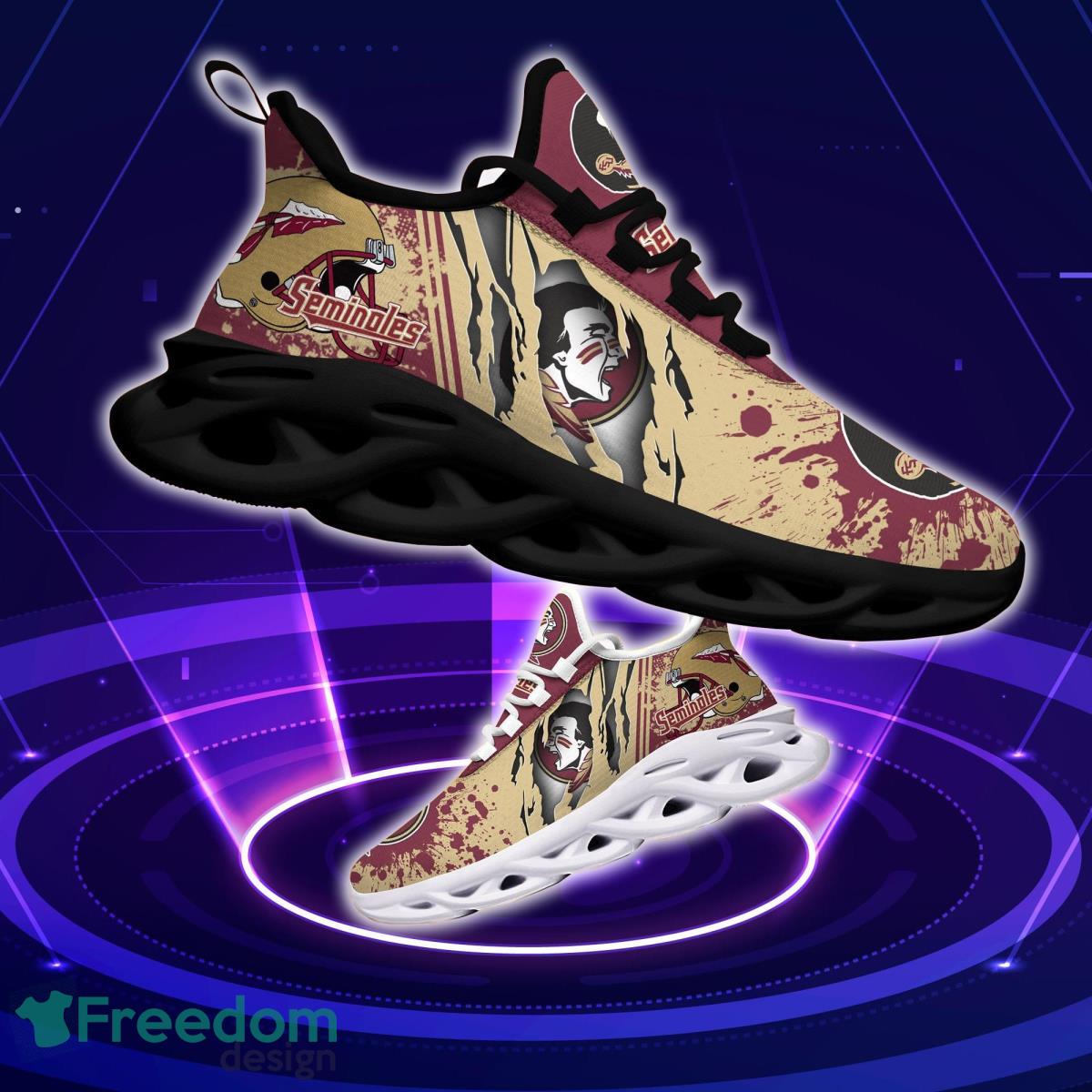 Florida State Seminoles Logo Torn And Splatter Background Max Soul Shoes Best Sneakers For Fans Product Photo 1