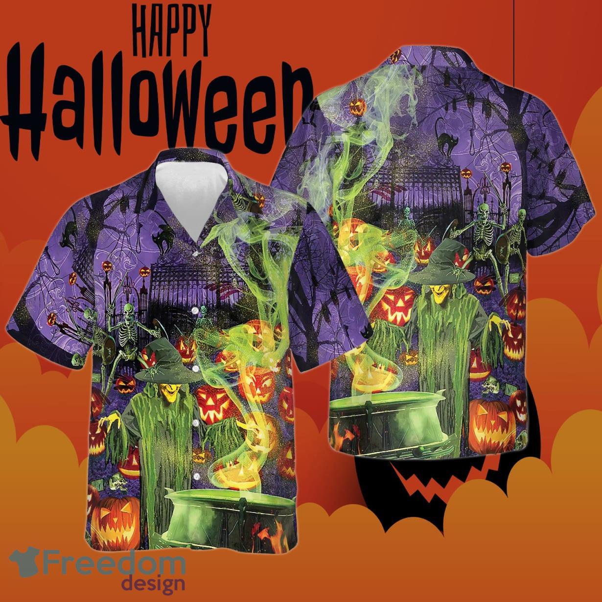 Fright Night Witch Hour Halloween Hawaiian Shirt 2023 Halloween Ideas Product Photo 1