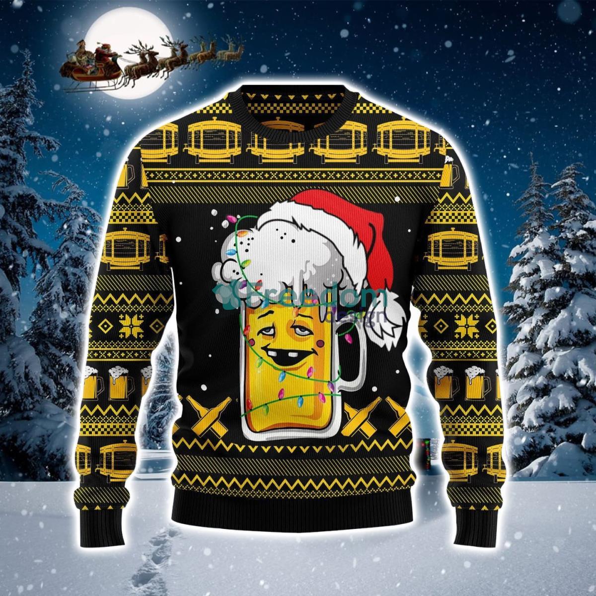 Funny Beer And Light Ugly Christmas Sweater Product Photo 1