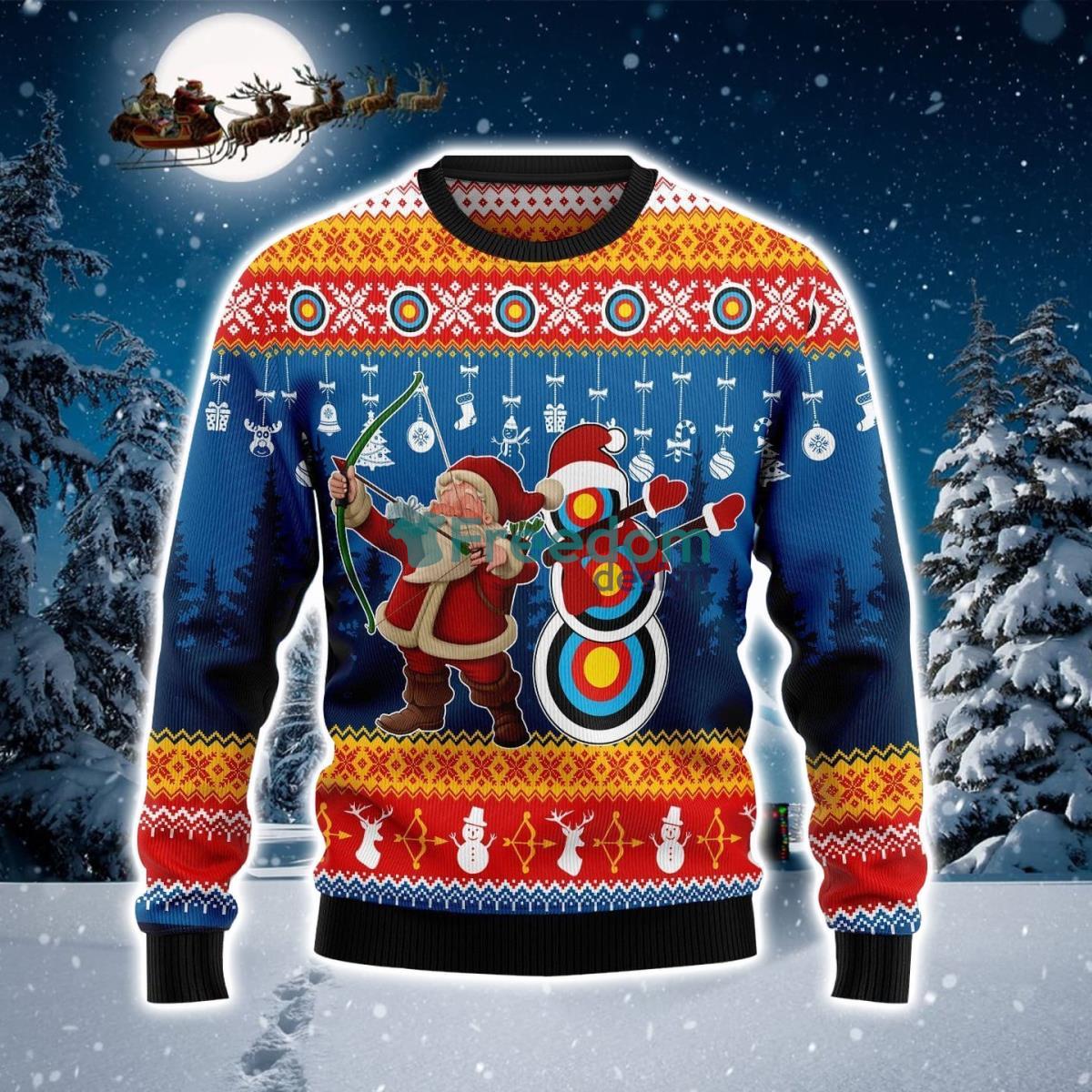 Funny Santa Claus Archery Christmas Sweater Product Photo 1