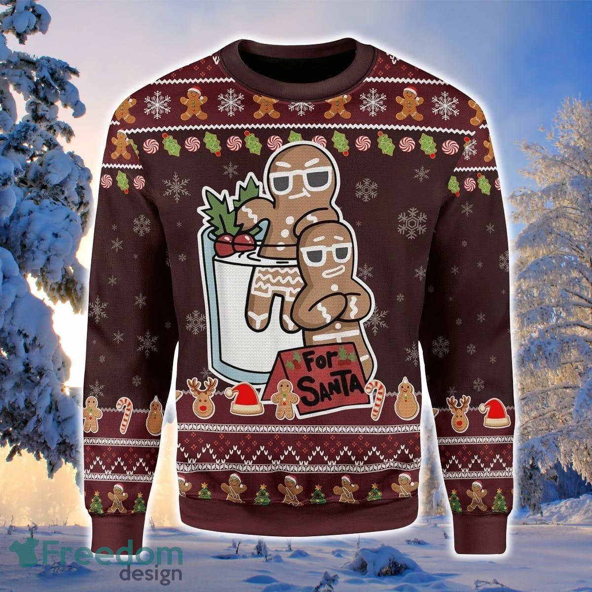 Gingerbread For Santa 3D Sweater Ugly Christmas Sweater For Men Women Product Photo 1