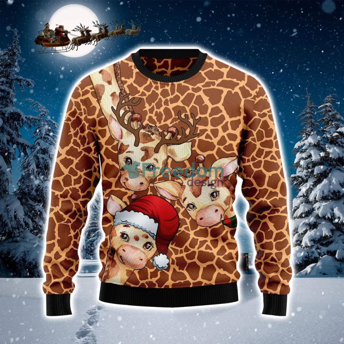 Giraffe Funny Brown Ugly Christmas Sweater Product Photo 1