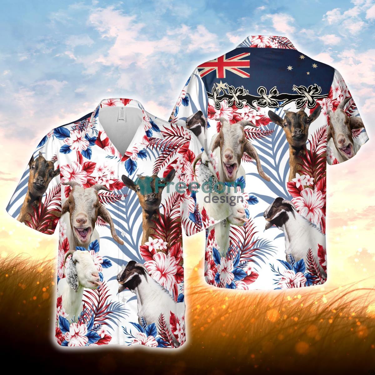 Goat Lovers Australia Flag Hawaiian Flowers Hawaiian Shirt For Men Women Product Photo 1