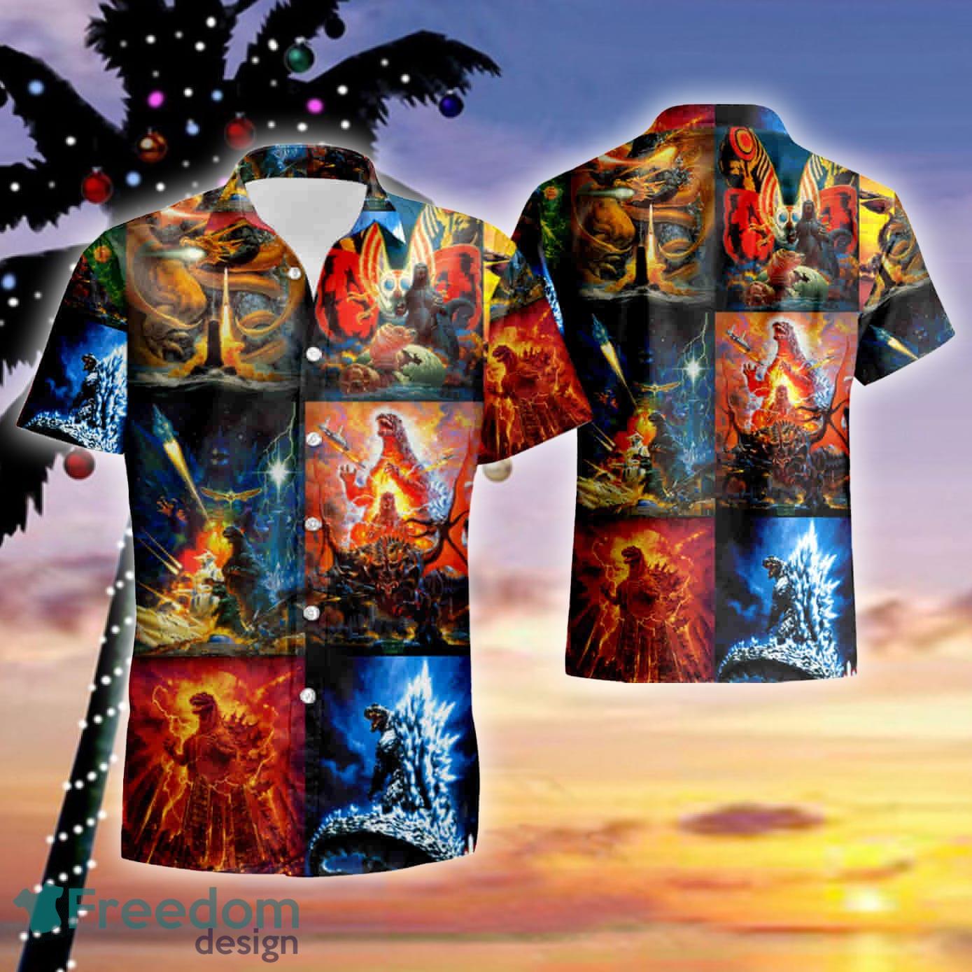 Godzilla King Of Monster Vintage Beach Button Down Tropical