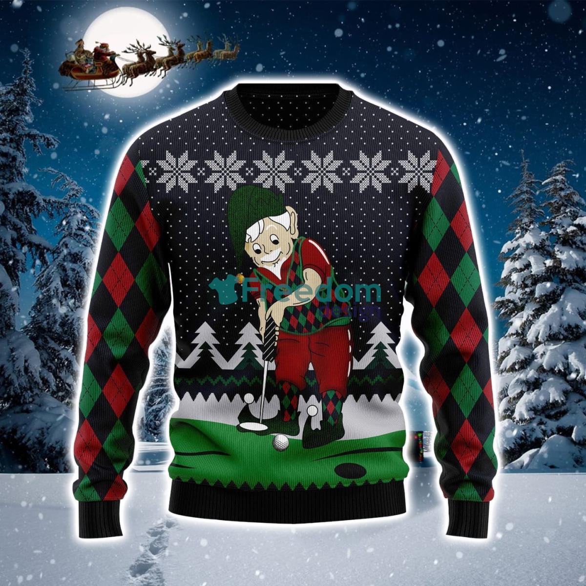 Golf Lover Art Christmas Sweater Product Photo 1