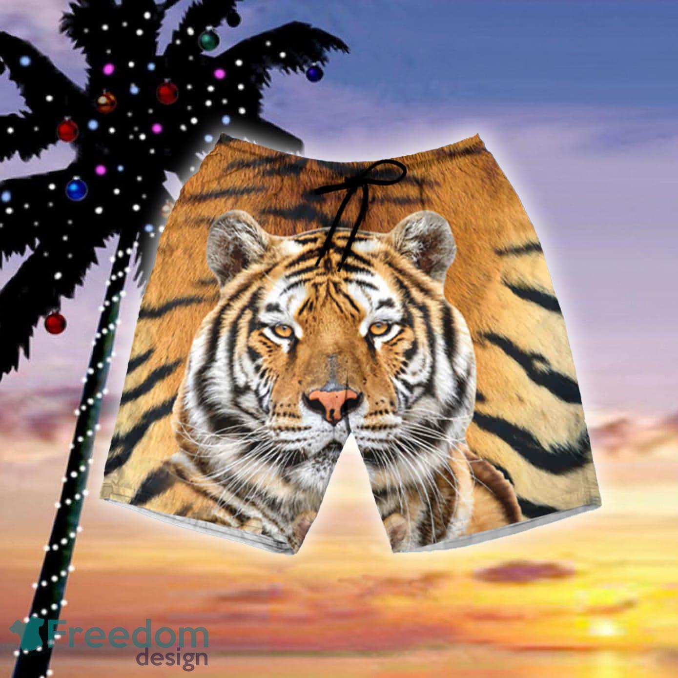 Great Tiger Hawaiian Shirt And Short Set Gift Men Women - Freedomdesign