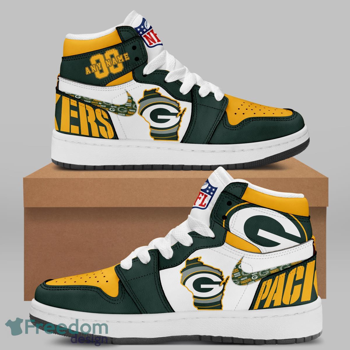 Green Bay Packers Custom Name Air Jordan 11 Sneaker Shoes For