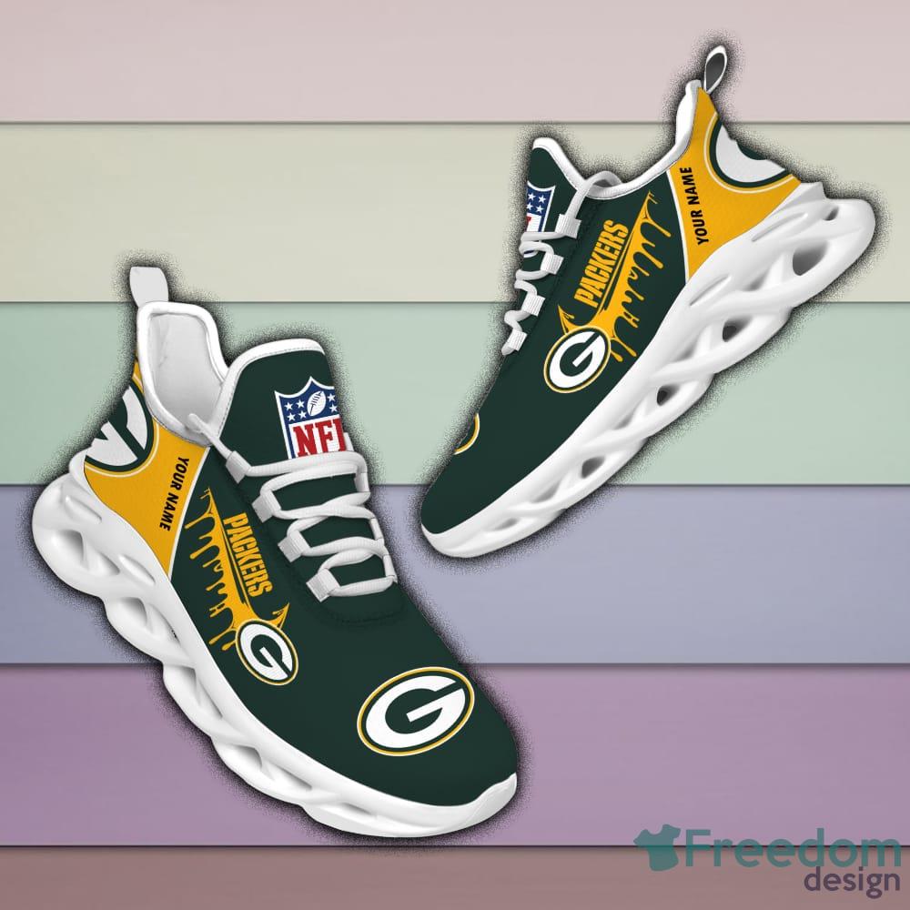 Green Bay Packers Drip Logo NFL Max Soul Shoes Custom Name For Men And  Women Running Sneakers - Freedomdesign