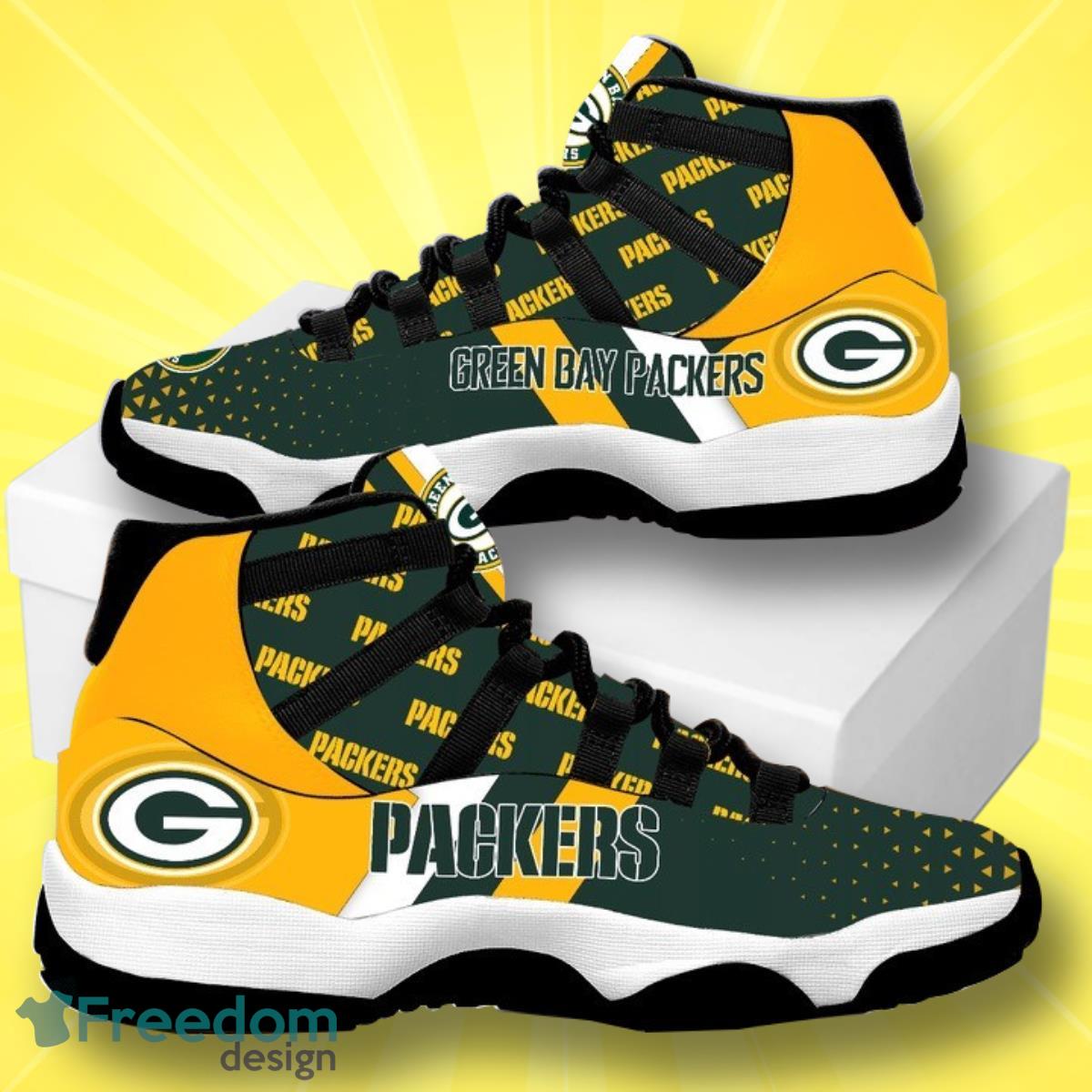 Green Bay Packers Air Jordan Sneaker Shoes - Freedomdesign