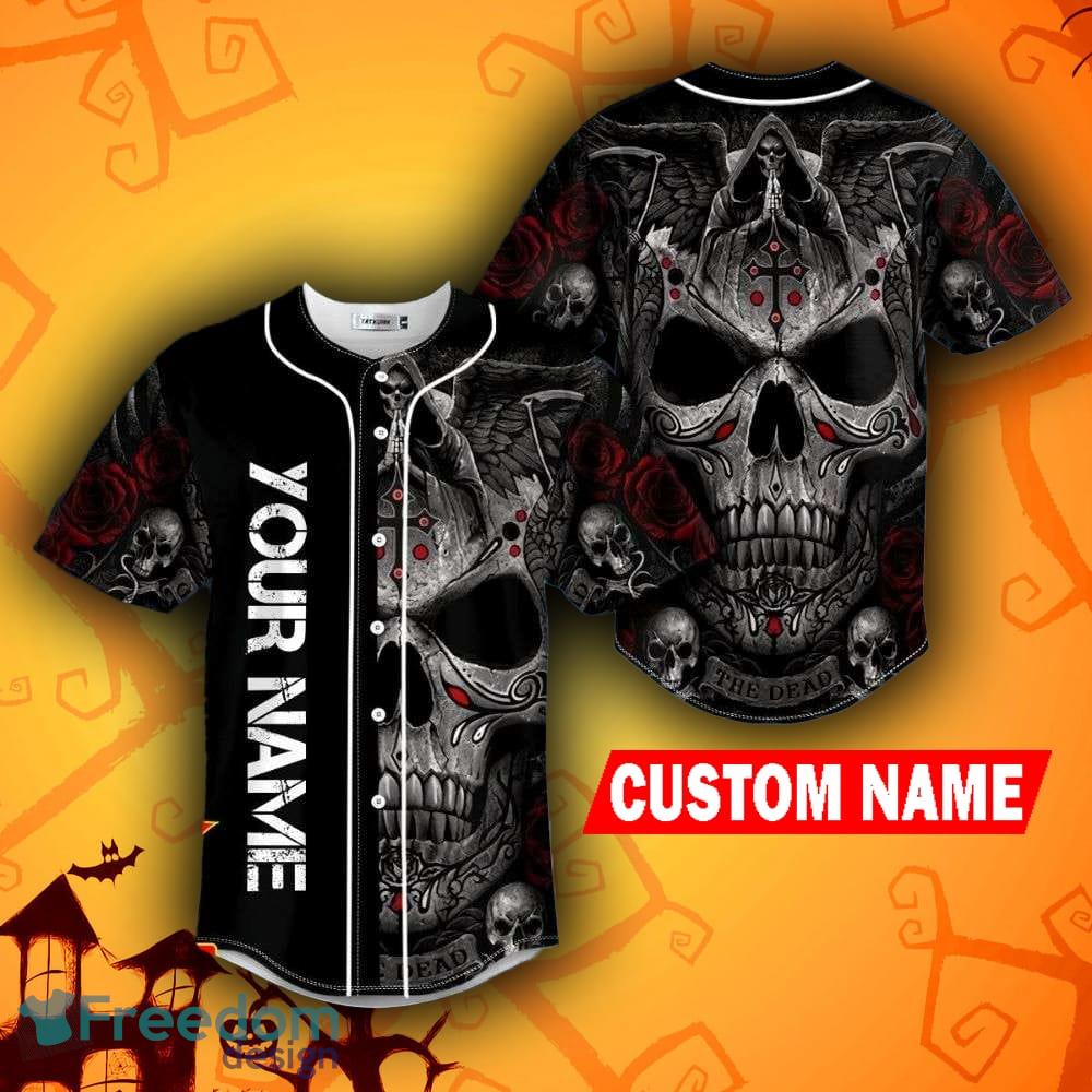 Praying Beauty Reaper Skull 3D Printed Baseball Jersey Shirts Men