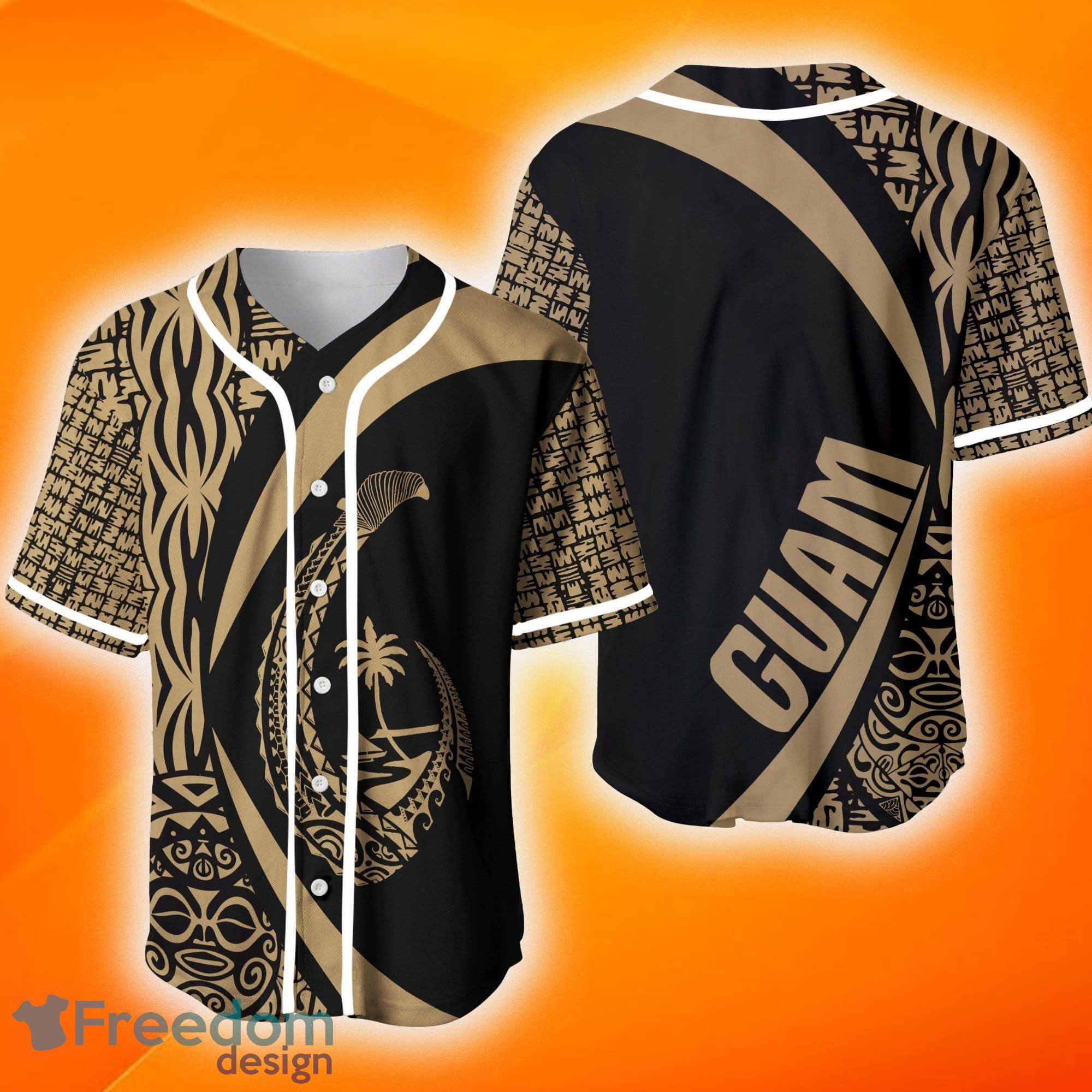 Guam Black and White Baseball Jersey 3XL