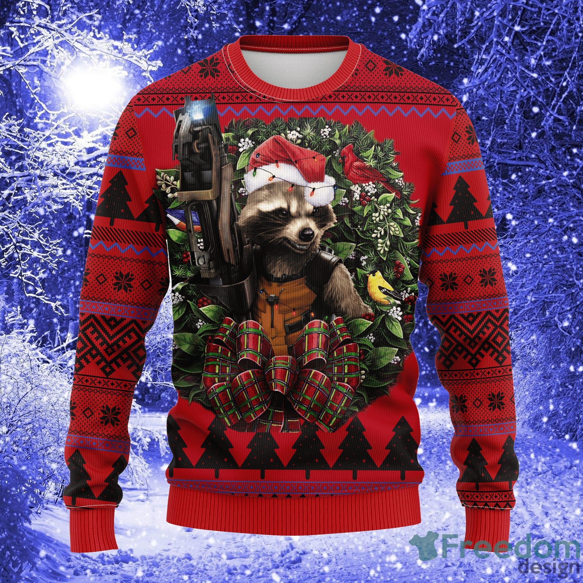 Guardians Of The Galaxy Rocket Racoon Noel Mc Thanksgiving Women Mens Ugly Christmas Sweater - Guardians Of The Galaxy Rocket Racoon Noel Mc Ugly Christmas Sweater Thanksgiving Gift_1