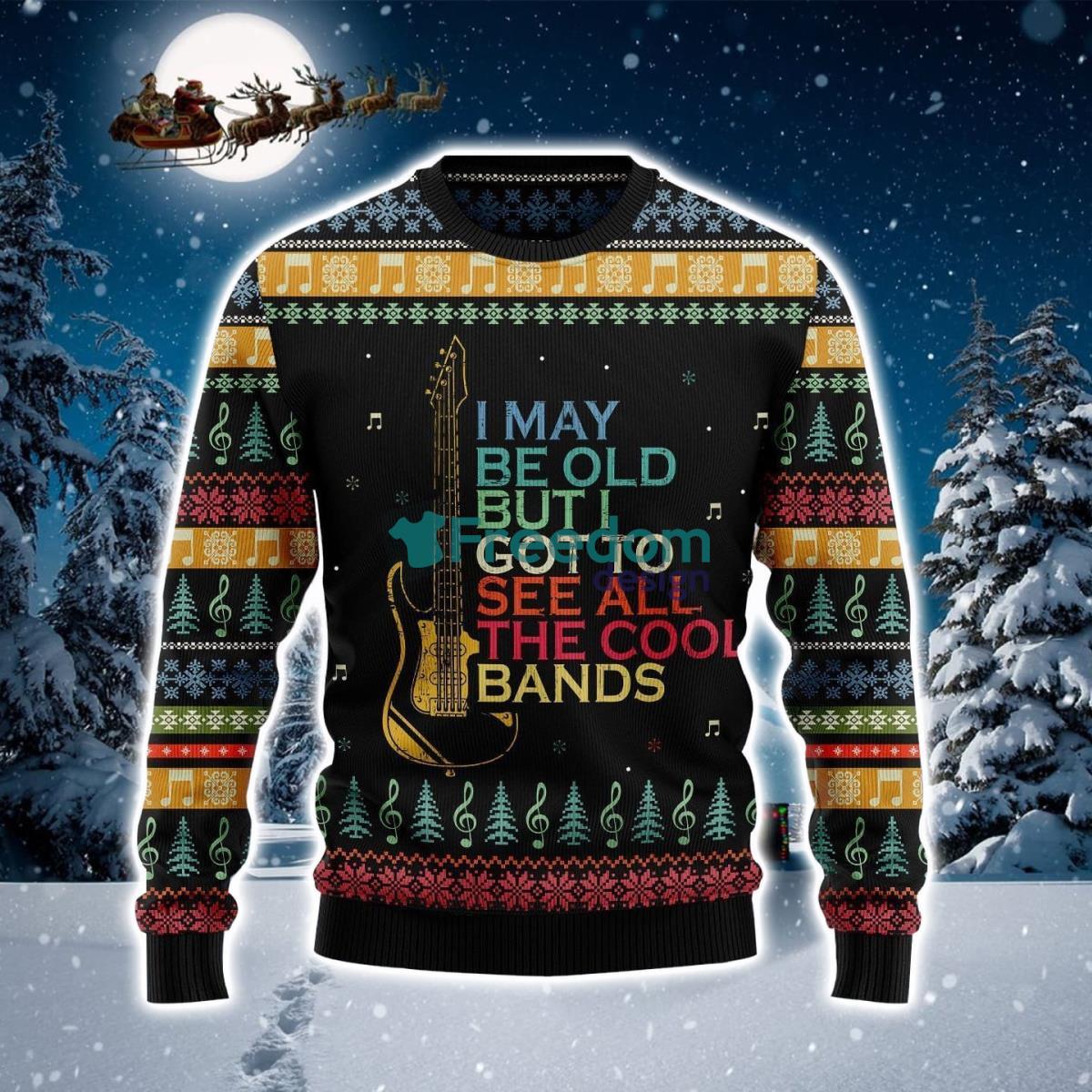 Guitar Old Vintage Ugly Christmas Sweater Product Photo 1