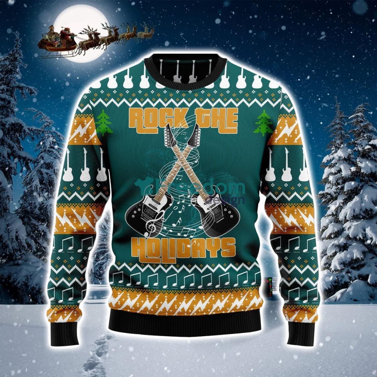 Guitar Rock The Holiday Ugly Christmas Sweater Product Photo 1