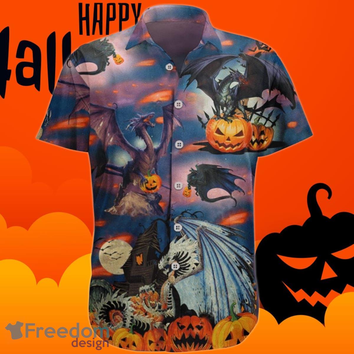 Halloween Hawaiian Shirt Dragon Pumpkin Clothing Halloween Tee Gift Ideas Product Photo 1