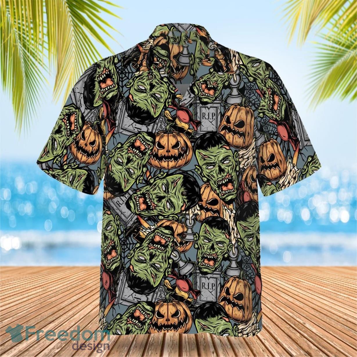 Halloween Monsters Hawaiian Shirt For Men Horror Gifts For Your Husband Product Photo 1