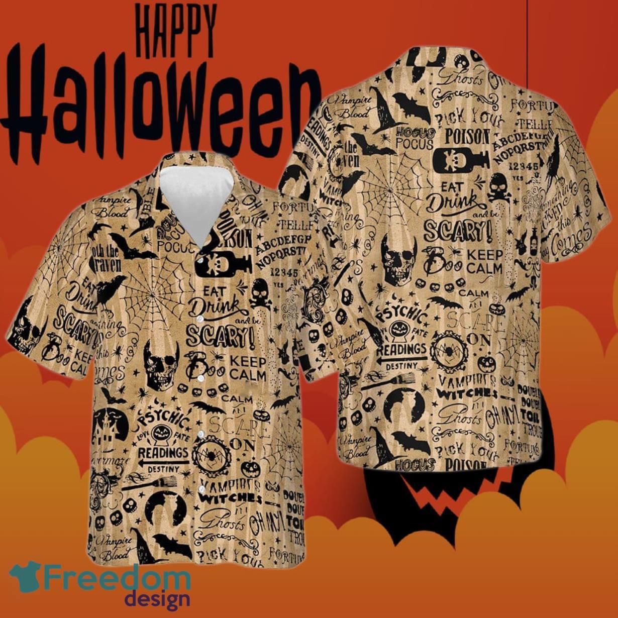 Halloween Ouija Hawaiian Shirt Mens Halloween Button Up Shirts Gifts For Boyfriend Product Photo 1