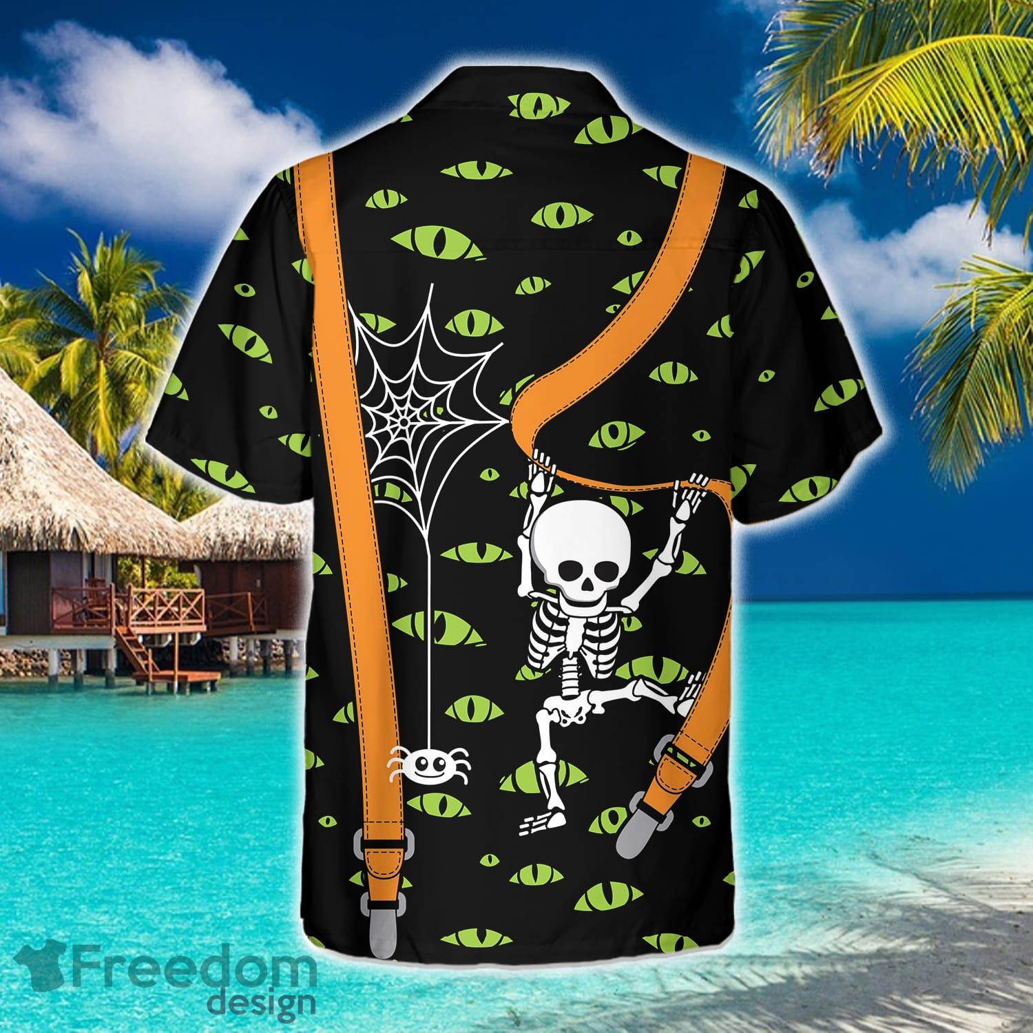 Raven And Skull Halloween 3D Hawaiian Shirt Summer Beach Gift For Men And  Women - Freedomdesign